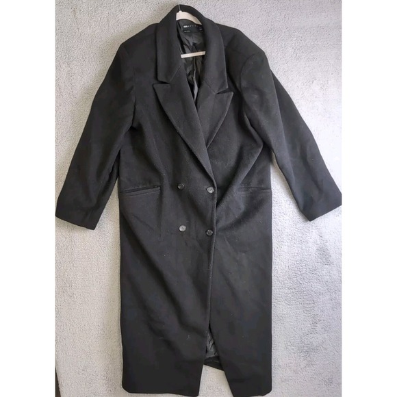 ASOS Jackets & Blazers - ASOS Designs Overcoat Women's  16 Long Coat Lined Double Breasted Black 4 Button